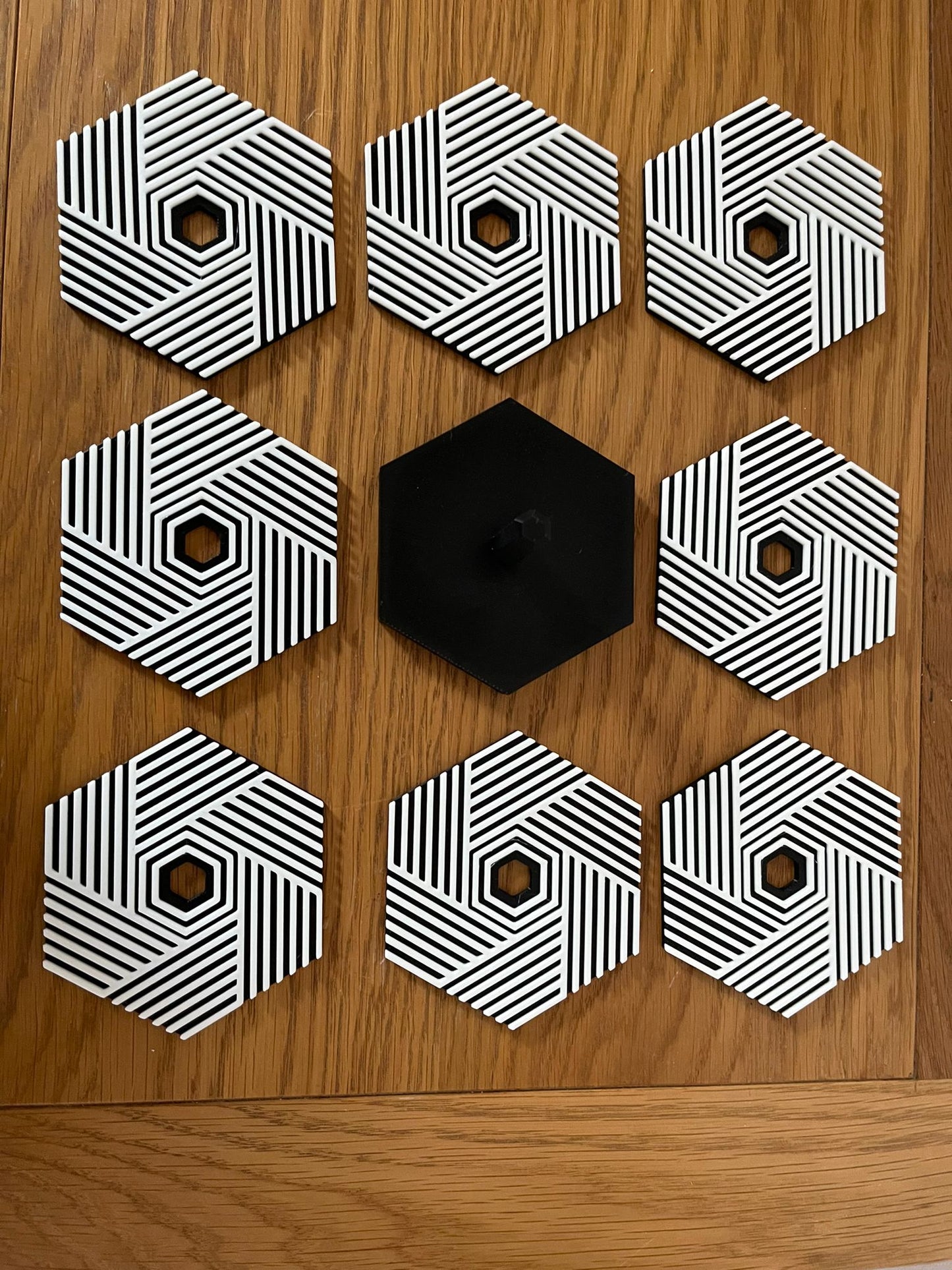 Hexagon Coasters With Stand (Stackable 4,6,8)