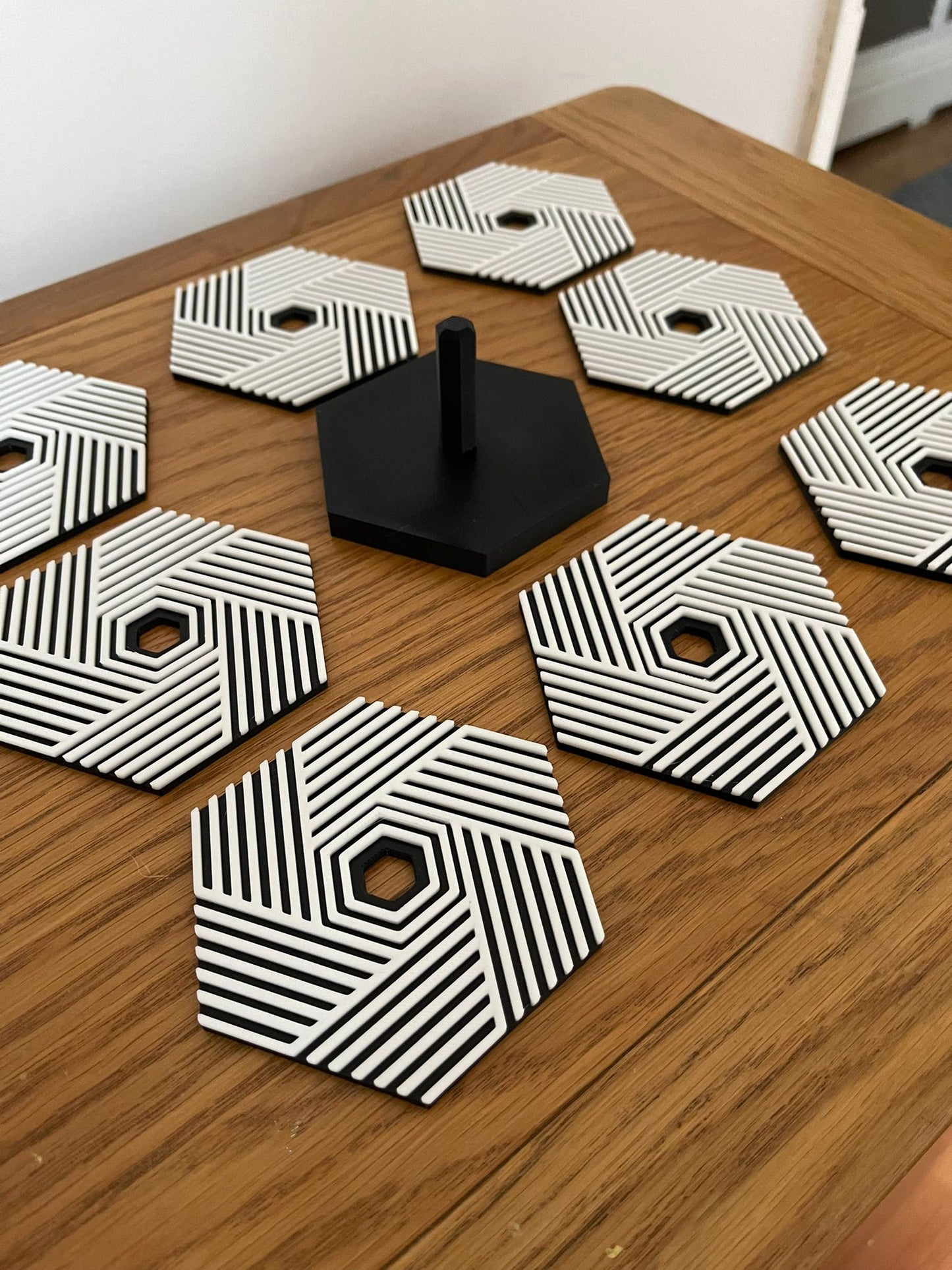 Hexagon Coasters With Stand (Stackable 4,6,8)